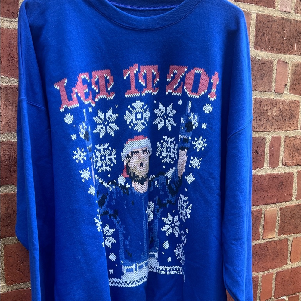 Blue Holiday Graphic Sweatshirt - chicago cubs